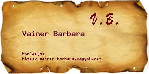 Vainer Barbara névjegykártya